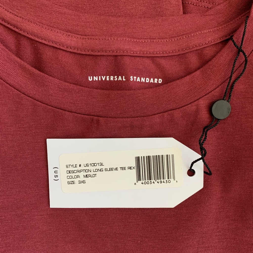 Universal Standard Long Sleeve Tee Rex in Merlot - Picture 3 of 4